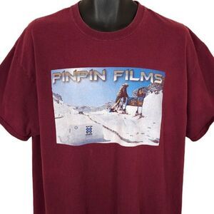 Winter X Games T Shirt Mens Size XL Red Europe Tignes PinPin Films Pinball